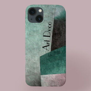 Emerald Green Mauve Art Deco Customizable iPhone 17 Case