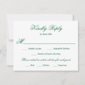 Emerald Green Meal Choice RSVP Card (Front)