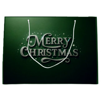 Emerald Green "Merry Christmas" Gift Bag