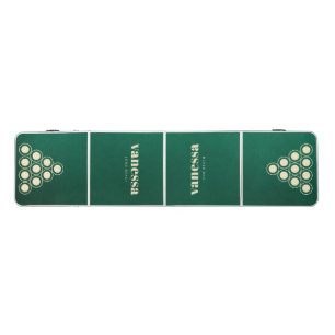 Emerald Green Minimal Modern Classic Name Beer Pong Table