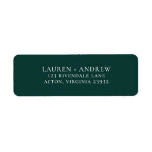 Emerald Green Minimalist Return Address Label