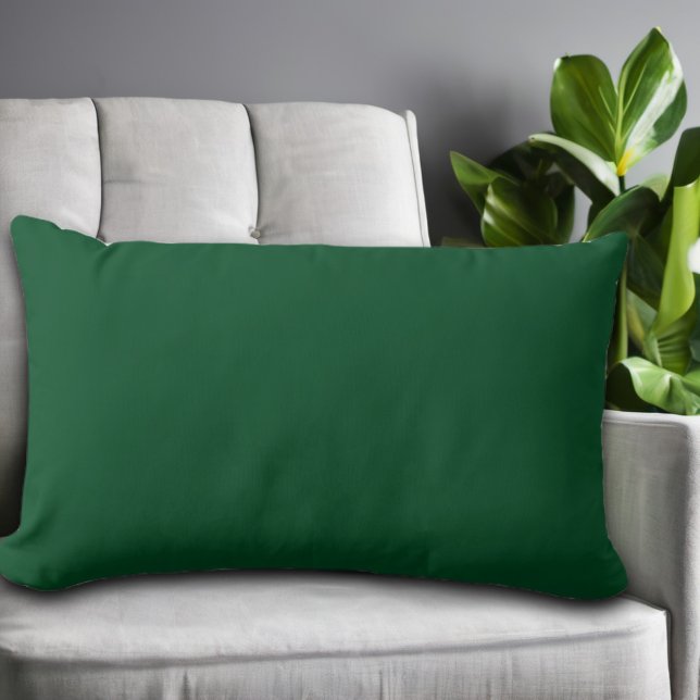 Emerald Green Minimalist Solid Color  Lumbar Pillow (Creator Uploaded)