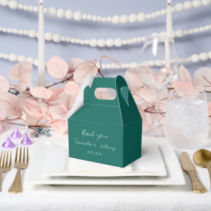 Emerald Green Minimalist Wedding Favor Box