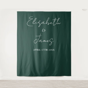 Emerald Green Minimalist Wedding Photo Backdrop