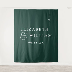 Emerald Green Minimalist Wedding Photo Backdrop