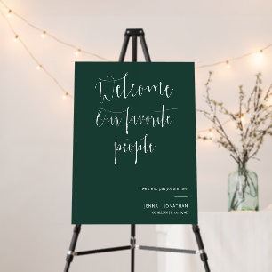 Emerald Green Modern Minimal Welcome Wedding Foam Board