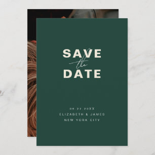 Emerald Green Modern Minimalist Save The Date