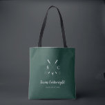 Emerald Green Modern Monogram Golf Wedding Tote Bag<br><div class="desc">Emerald green modern monogrammed golf wedding tote bag. For a cohesive look, *** See Matching Items: https://www.zazzle.com/collections/emerald_green_golf_wedding-119601555915594349*** PERSONALIZE THIS ITEM (1) For further customization, please click the "customize further" link and use our design tool to modify this template. You can change the background color too! (2) Contact me if you’d...</div>
