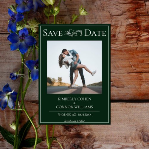 Emerald Green Modern Photo Save the Date