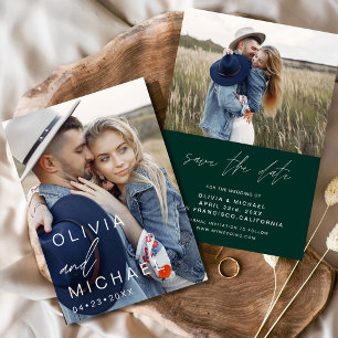 Emerald Green Modern Save the Date Photo