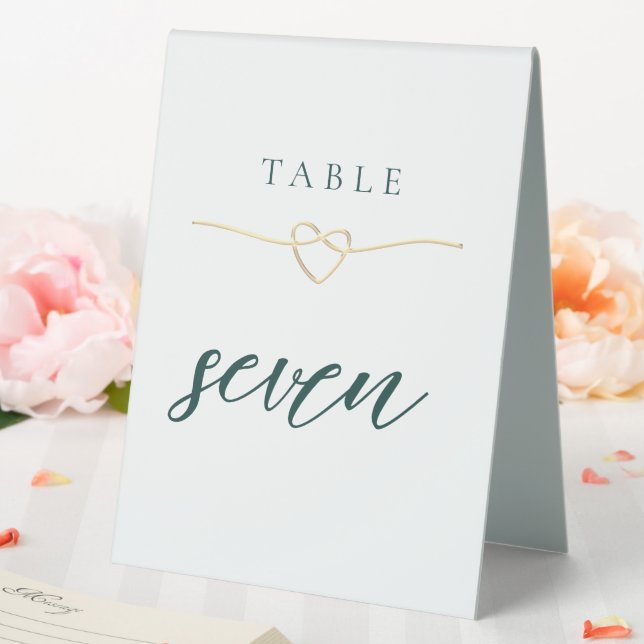 Emerald Green Modern Script Wedding Table Number Tent (In SItu (Wedding))