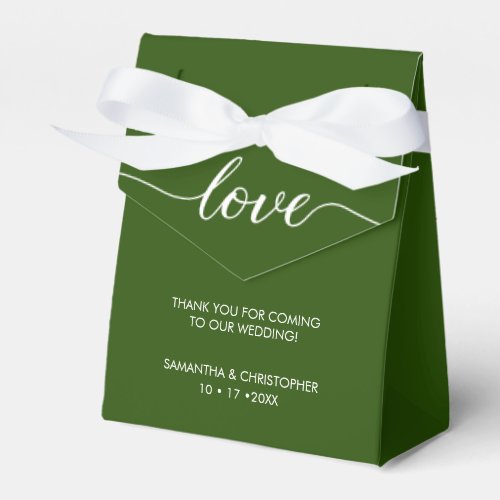 Emerald Green Modern Simple Love Wedding ScrIpt  Favor Boxes