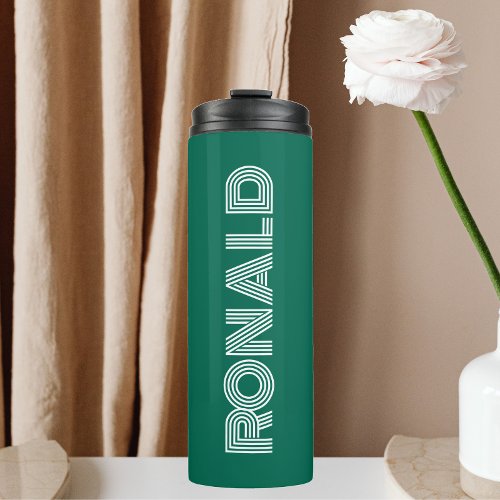 Emerald Green Modern Typography Groomsman Thermal Tumbler