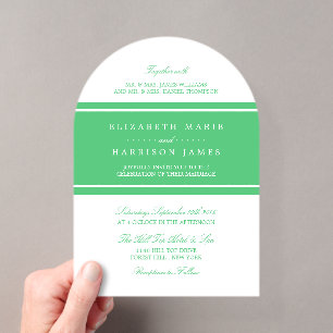 Emerald Green Modern Wedding Acrylic Invitations