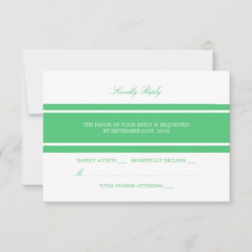 Emerald Green Modern Wedding RSVP