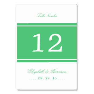Emerald Green Modern Wedding Table No. Number