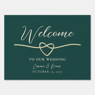 Emerald Green Modern Wedding Welcome Sign