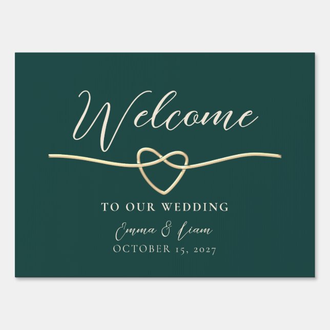 Emerald Green Modern Wedding Welcome Sign (Front)