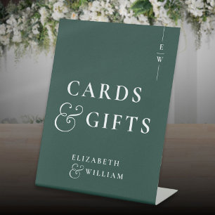 Emerald Green Monogram Cards And Gifts Pedestal Sign