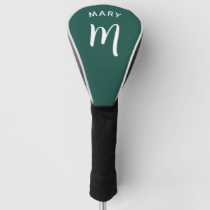 Emerald Green Monogram Name Golf Head Cover