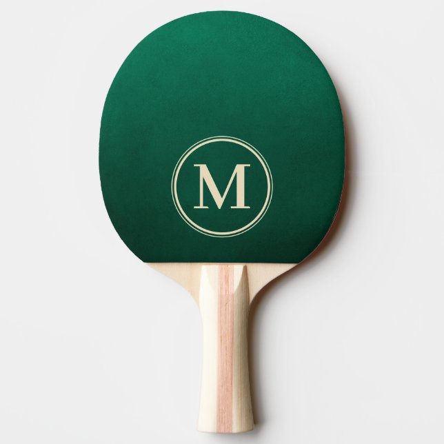 Emerald Green Monogram Ping Pong Paddle (Back)
