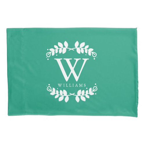 Emerald Green Monogrammed Pillowcase