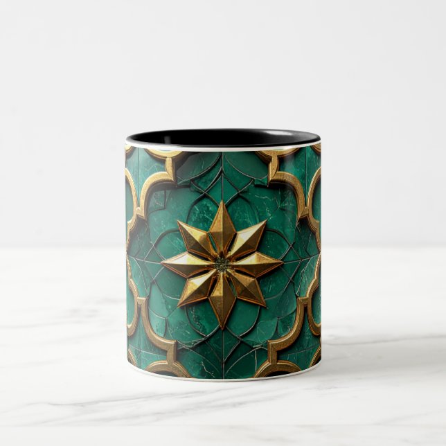 Emerald Green Moorish Geometric Art MUG (Center)