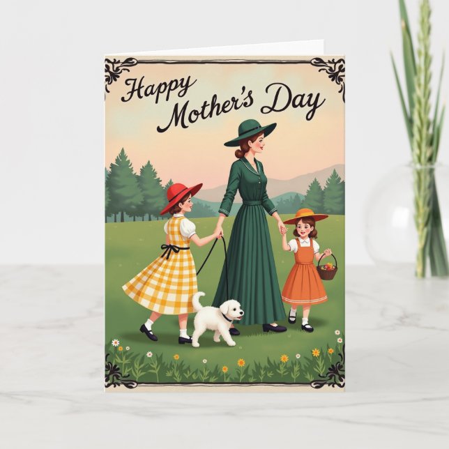 Emerald Green Mothers Day Scene Card (Front)