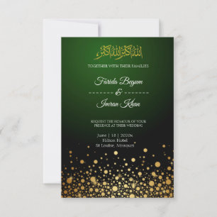 Emerald Green Muslim Wedding Invitation