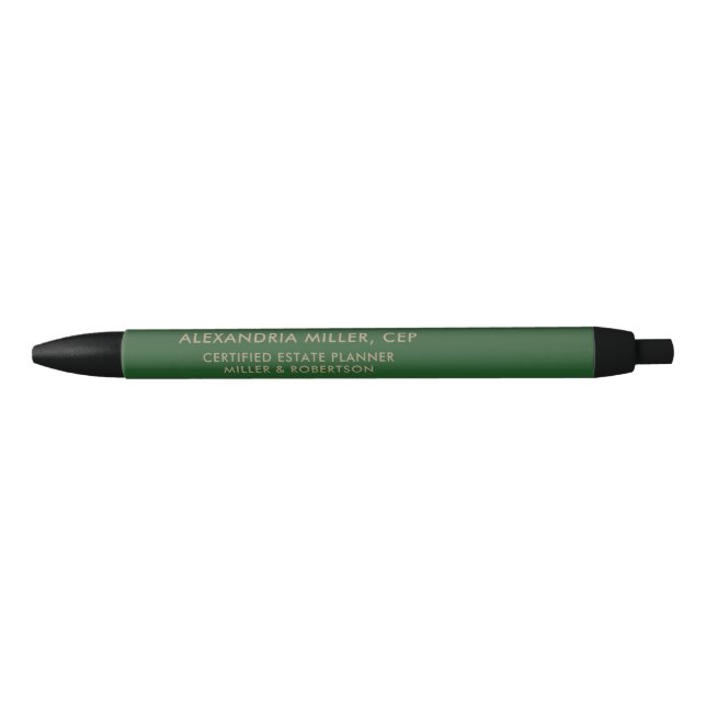 Emerald Green Name Title Company Typographic Pen (Front)