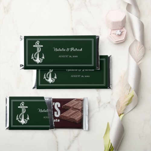 Emerald Green Nautical Anchor Hershey Bar Favors