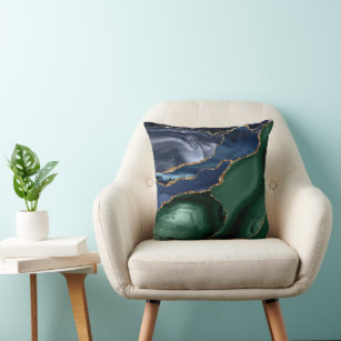 Navy and outlet green outdoor pillows