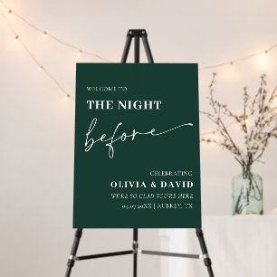Emerald Green Night Before Rehearsal Dinner Sign