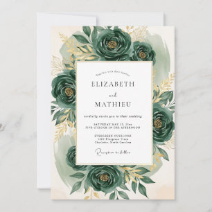 Emerald Green Noble Nature Wedding Invitation