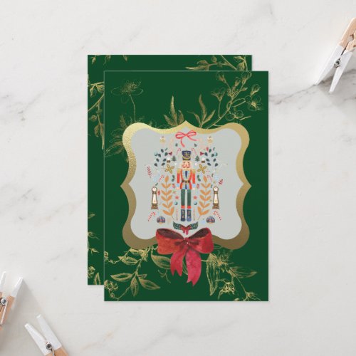 Emerald Green Nutcracker Christmas Holiday Invitation