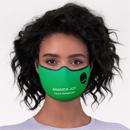 Emerald Green Ombre Custom Logo Name Shop Premium Face Mask