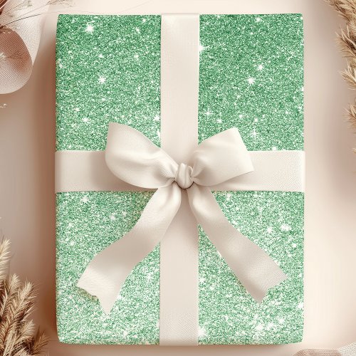 Emerald Green Ombre Glitter Wrapping Paper