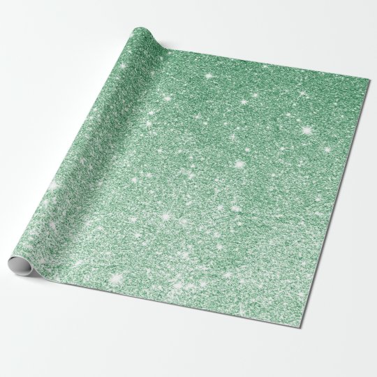 Emerald Green Ombre Glitter Wrapping Paper