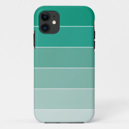 Emerald Green Ombr&#233; Stripes iPhone 11 Case