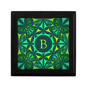 Emerald Green Ornate Kaleidoscope Monogram Gift Box