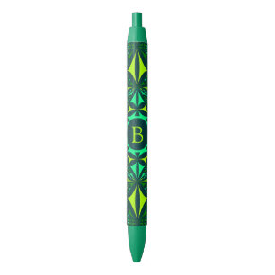 Emerald Green Ornate Kaleidoscope Monogram Pen