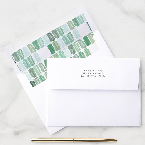 Emerald Green Painted Jewels Envelope