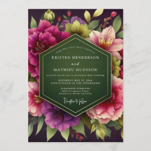 Emerald Green Palatial Moody Wedding Invitation