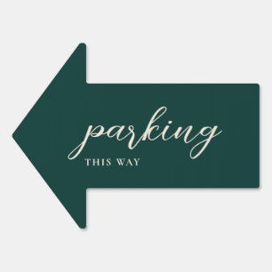 Emerald Green Parking Arrow Wedding Sign