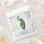 Emerald Green Peacock Wedding Favor Bag<br><div class="desc">Pass out wedding favors for your guests with a set of Emerald Green Peacock Wedding Favor Bag.  Bag design features an elegant peacock against delicate foliage and grunge background.   Personalize with the groom and bride's names along with the wedding date. Additional wedding stationery available with this design as well.</div>