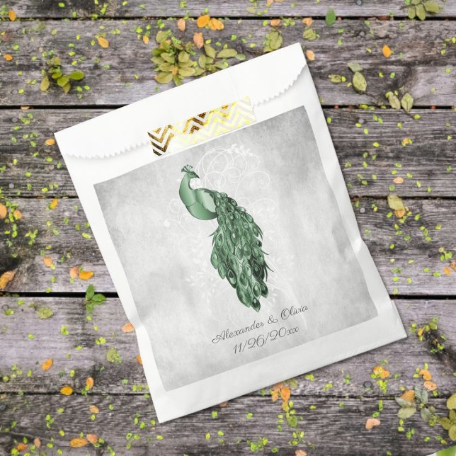 Emerald Green Peacock Wedding Favor Bag (Emerald Green Peacock Wedding Favor Bags)