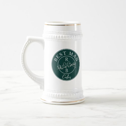 Emerald Green Personalized Best Man Beer Stein