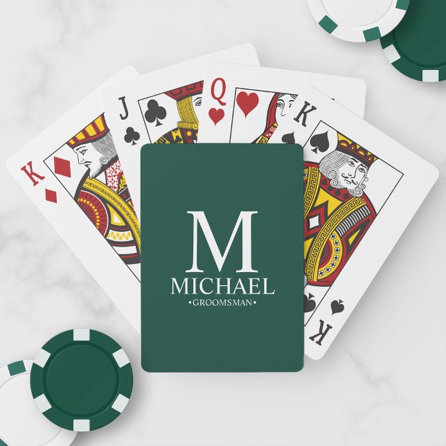 Emerald Green Personalized Groomsmen Playing Cards (Creator Uploaded)