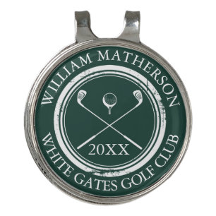 Emerald Green Personalized Modern Golf Hat Clip