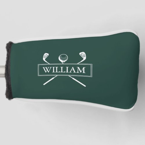 Emerald Green Personalized Name Clubs And Ball Golf Head Cover
